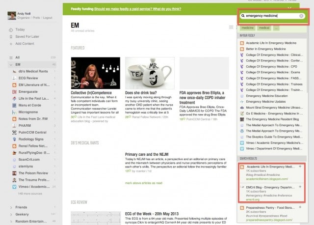 feedly search